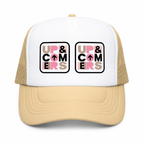 Beige Hat Up&Comers Double Logo Unisex Trucker)