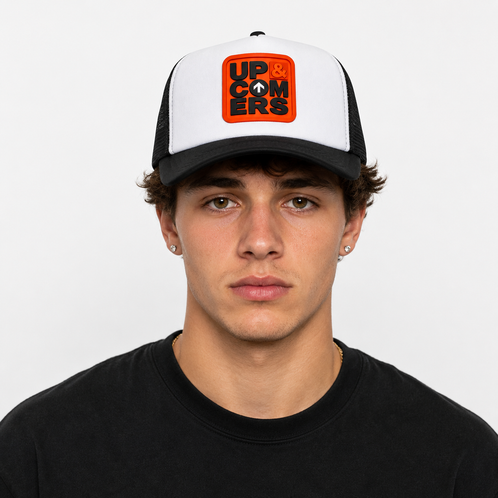 Black Hat (Up&Comers Unisex 3D Logo Trucker)